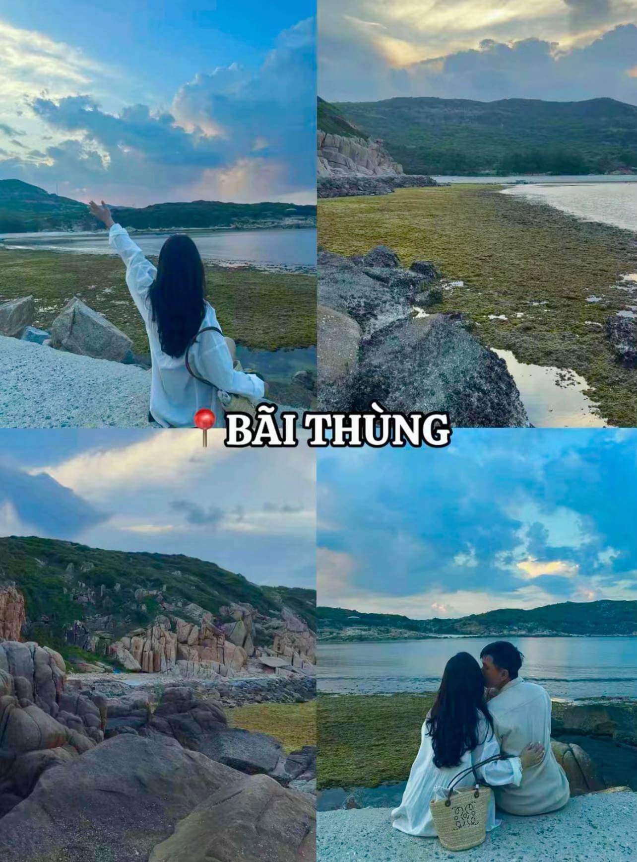 Bãi Thùng cách Vĩnh Hy chừng 7km nổi bật với vẻ đẹp ban sơ và bình yên