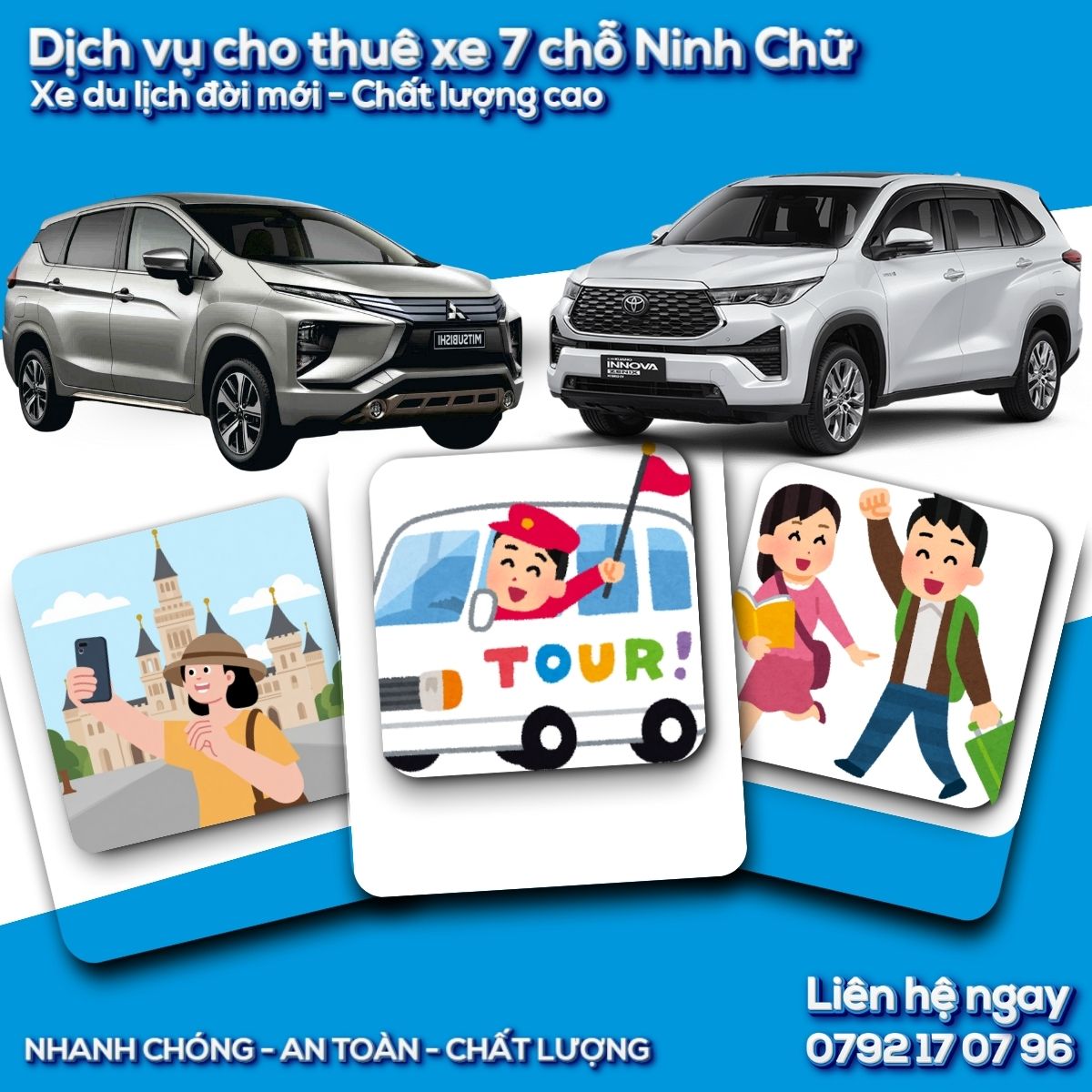 Thuê xe 7 chỗ Ninh Chữ phù hợp cho nhóm từ 4-6 người